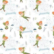 Peter Pan & Tinkerbell Neverland Adventure Cotton Fabric