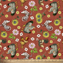 Load image into Gallery viewer, Handmade Valance or Curtain Panel Farmhouse Gingham Chickens Roosters
