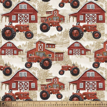 Load image into Gallery viewer, Handmade Valance or Curtain Panel Farm Tractors
