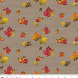 Fall Barn Quilts Leaves Toss Clay Cotton Fabric