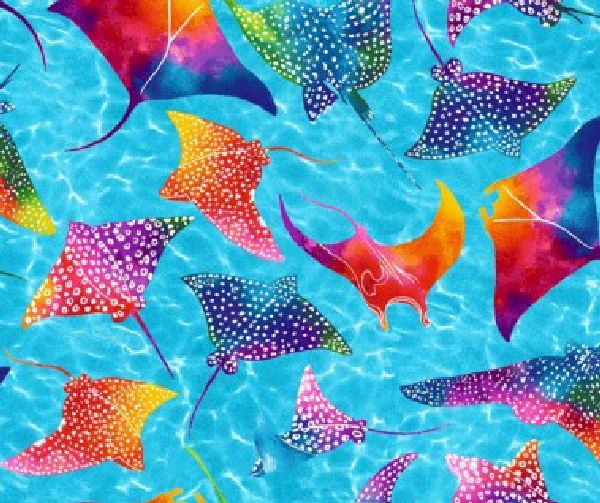 Sting Rays Cotton Fabric