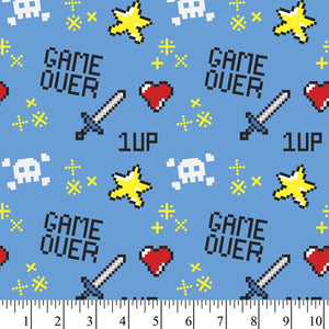 Game Over Cotton Fabric - 1 Yard Precut