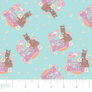 Scooby Doo Softly Groovy - Have A Nice Daisy Blue Cotton Fabric