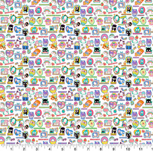 Hello Kitty Friends & Stickers Cotton Fabric