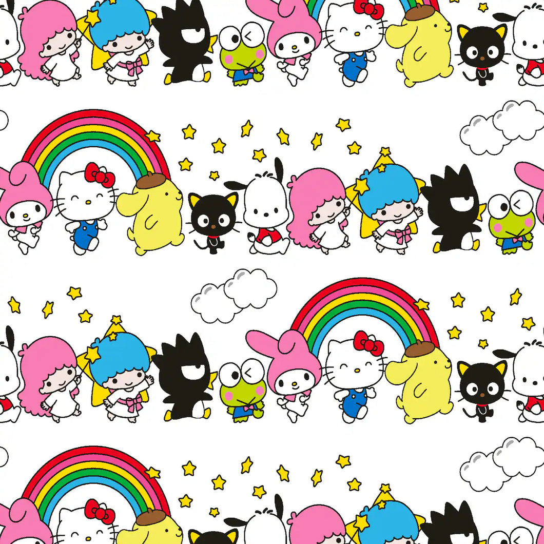 Hello Kitty & Friends Rainbow Cotton Fabric