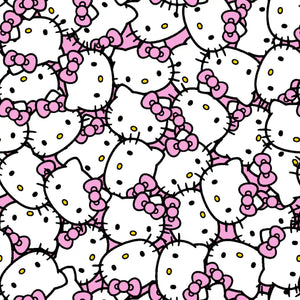 Hello Kitty Packed Pink Bow Cotton Fabric