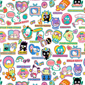 Hello Kitty Friends & Stickers Cotton Fabric