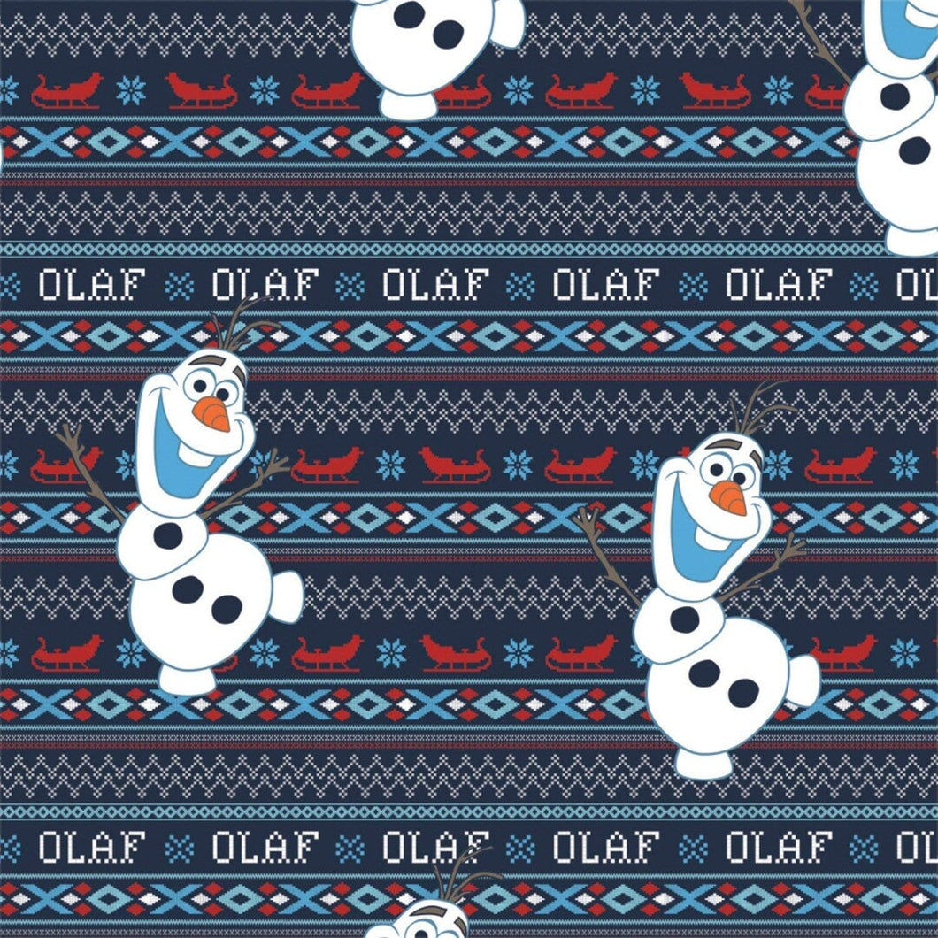 Olaf's Alpine Adventure Navy Flannel Fabric