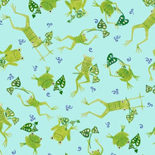 Load image into Gallery viewer, Handmade Placemat Or Table Runner Frogs and Fonds Allover Blue
