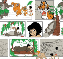 Load image into Gallery viewer, Handmade Blanket, Burp Rag/ Security Blanket, and Bib The Jungle Book Block White
