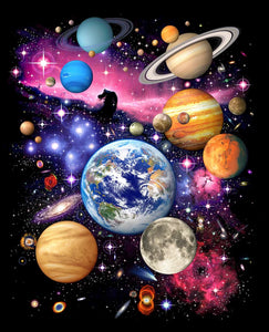 Planets  45" Wide Panel Fabric