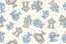 Load image into Gallery viewer, Handmade Placemat Or Table Runner Space Ace Robots White
