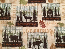 Load image into Gallery viewer, Wildlife Lodge Simple Living Beige Cotton Fabric by the Bolt
