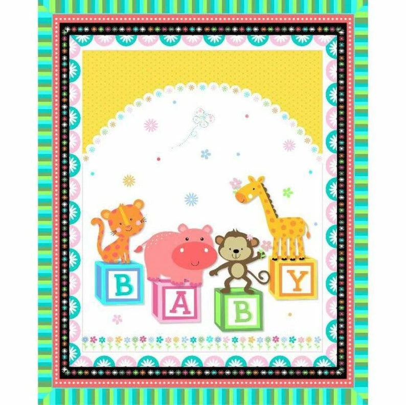 Handmade Tapestry “Baby Animals Blocks Panel”