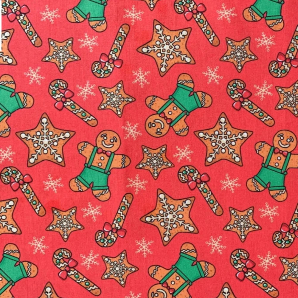 Ginger Breadman Seasonal Cotton - 1/2 Yard Precut