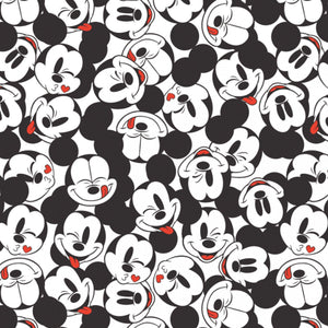Mickey It's a Mickey Thing Tossed Staked White Cotton Fabric