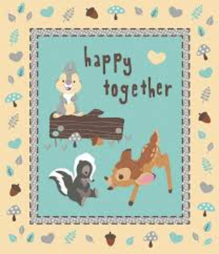 Bambi Happy Together Cotton Panel Fabric