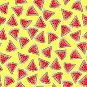 Happy Campers Watermelons Yellow Cotton Fabric