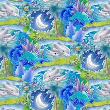 Painting The World Dolphins Allover Cotton Fabric