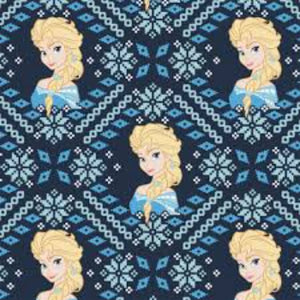 Handmade Single Layer Fleece 58"x 72" Throw Blanket "Frozen Elsa Navy ”
