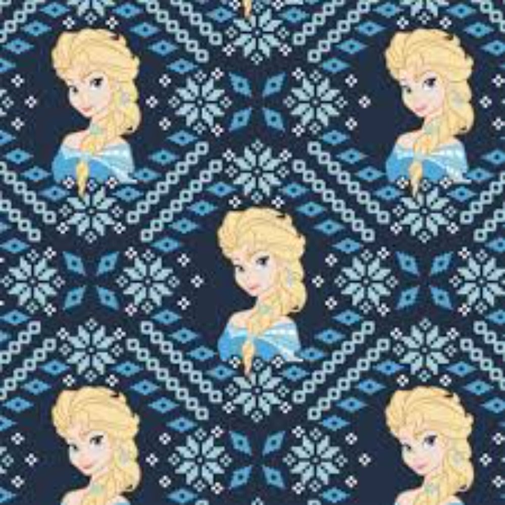 Frozen Elsa Navy Fleece Fabric