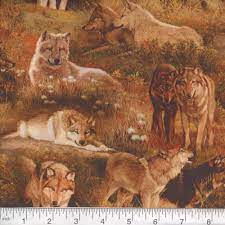 Territorial Trail Scenic Wolves Cotton Fabric