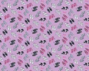 Barbie Girl Shoes Lilac Cotton Fabric