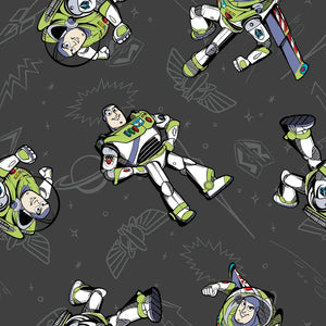 Toy Story Collection III Buzz Spot Light Buzz Pose Charcoal Cotton Fabric - 1 Yard Precut