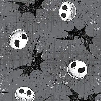 Nightmare Before Christmas Jack with Bats Cotton Fabric