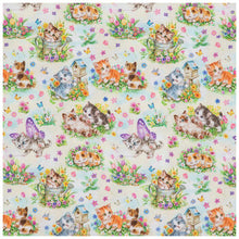 Load image into Gallery viewer, Kittens &amp; Butterflies Cotton Calico Fabric
