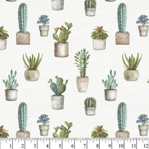 Cactus Verde Cotton Fabric - 1 Yard Precut