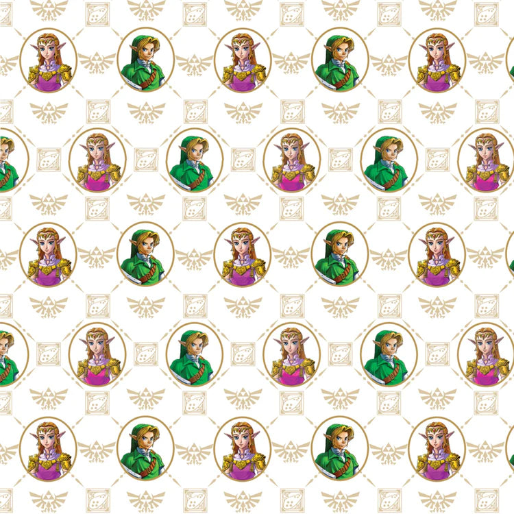 Ocarina of Time Link and Zelda Cotton Fabric