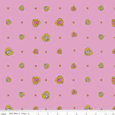 Barbie Malibu Hearts Pink Cotton Fabric