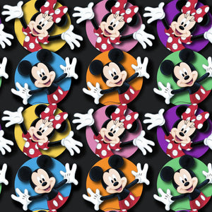 Disney Mickey and Minnie Mouse Circles Cotton Fabric