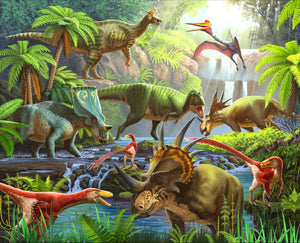 Dinosaurs in the Jungle 36" x 45" Panel Fabric