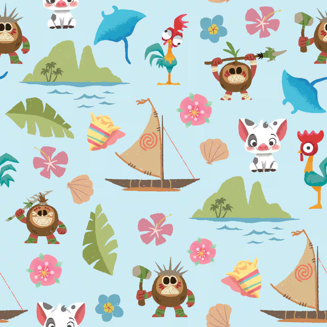 Moana's Friends Cotton Fabric