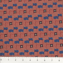 Load image into Gallery viewer, Handmade Valance or Curtain Panel Patriotic Flags Woven
