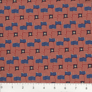 Patriotic Flags Woven Cotton Fabric