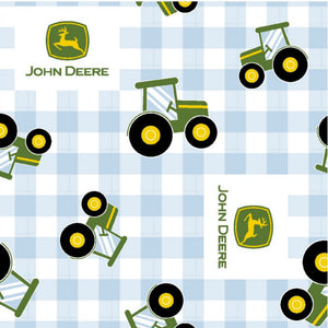 John Deere Blue Plaid Cotton Fabric