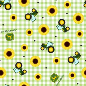 John Deere Sunflower Green Cotton Fabric