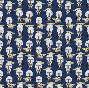 Star Wars Mando Hello Friend Flannel Fabric