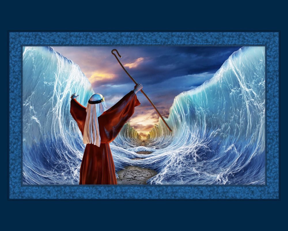 Moses Parts The Sea Panel Cotton Fabric