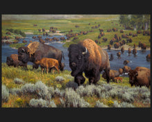 Load image into Gallery viewer, Handmade Tapestry “An American Migration Buffalo&quot;
