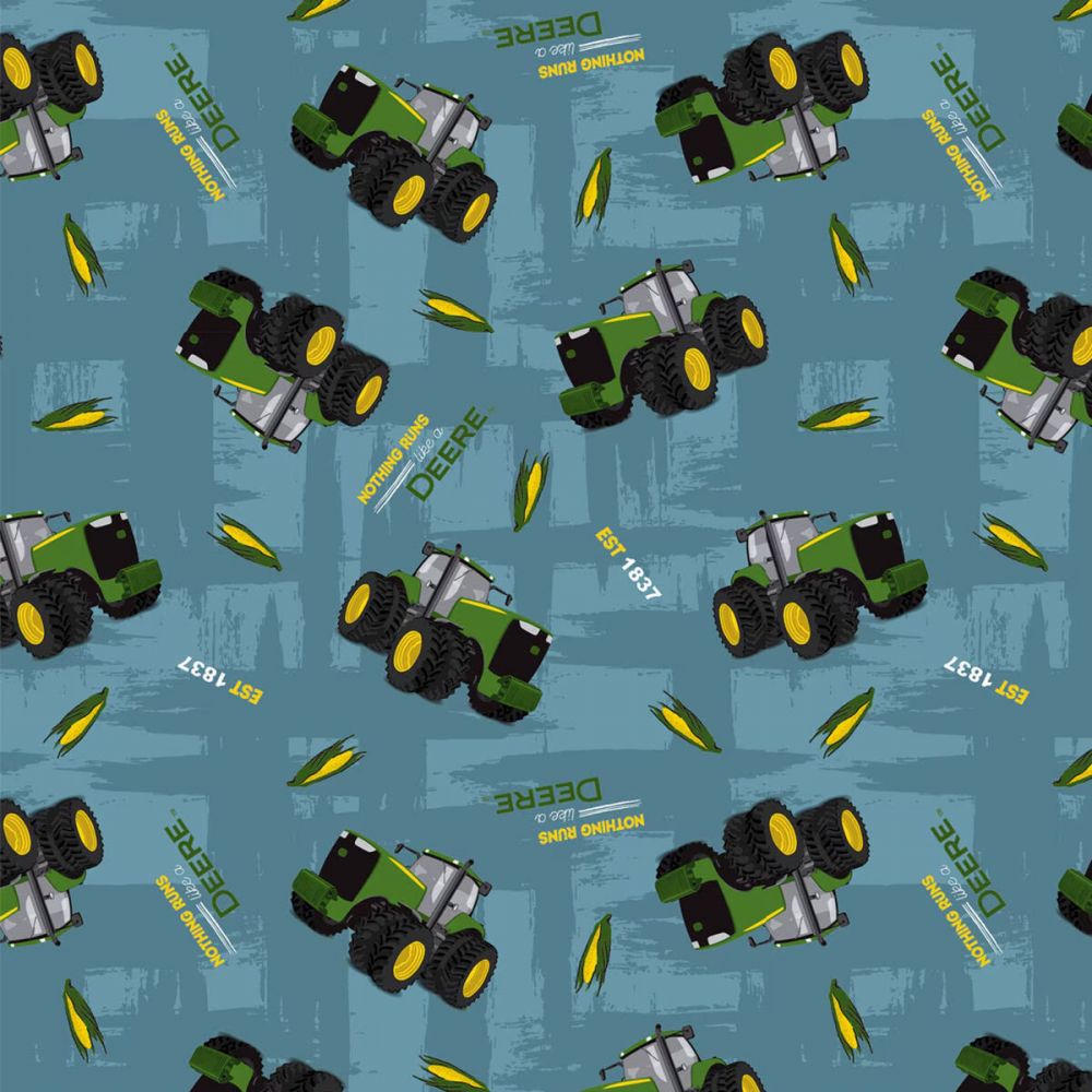 John Deere Slogans Cotton Fabric