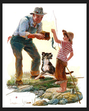 Load image into Gallery viewer, Handmade Tapestry &quot;Fishing Taking Picture of First Fish”
