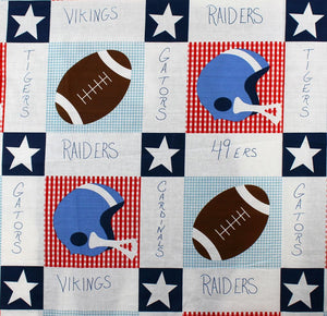 90" Wide Football Quilt Top Print Cotton Fabric