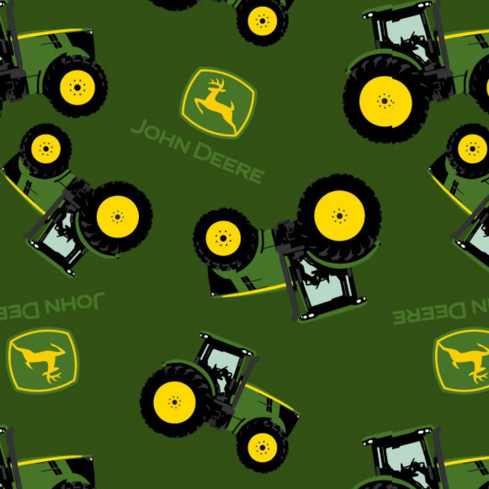 John Deere Farm Toss With Logo Cotton Fabric