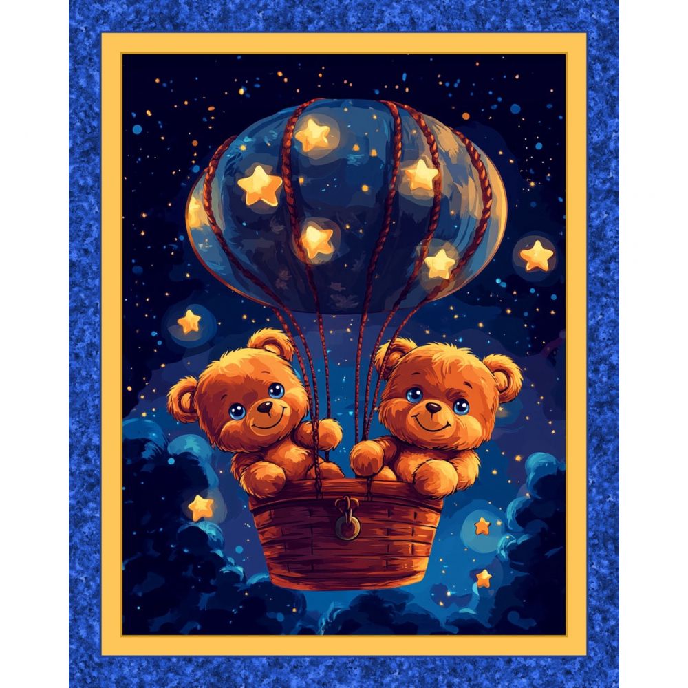 Hot Air Teddy Cotton Panel