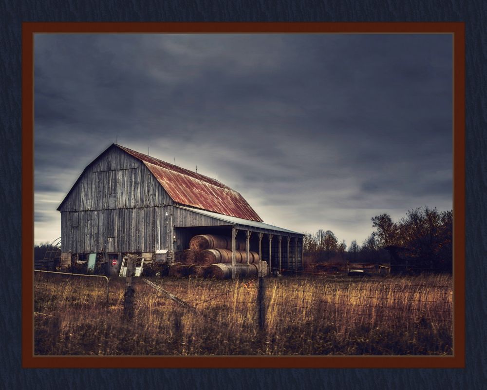 Dusk At The Farm Panel Cotton Fabric