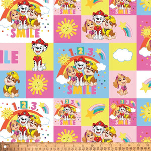 Paw Patrol Counting Smiles Patchwork Digital Cotton Print Fabric